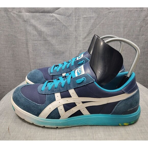 Onitsuka Tiger Pine Star Court Lo D448l Navy Men\'s SZ 12.5 Suede Leather Sneaker